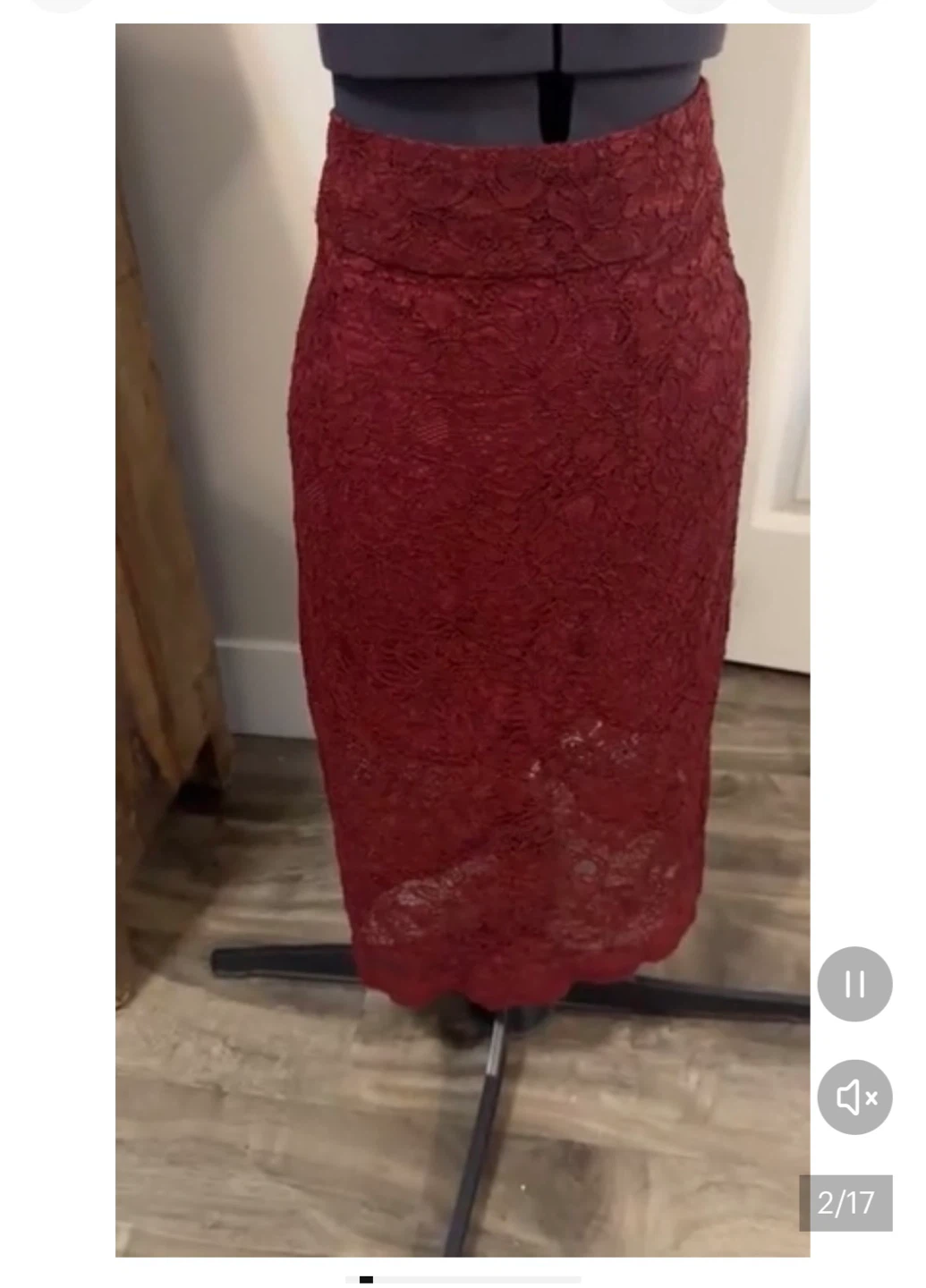 Ganni red lace skirt - small - photo 4