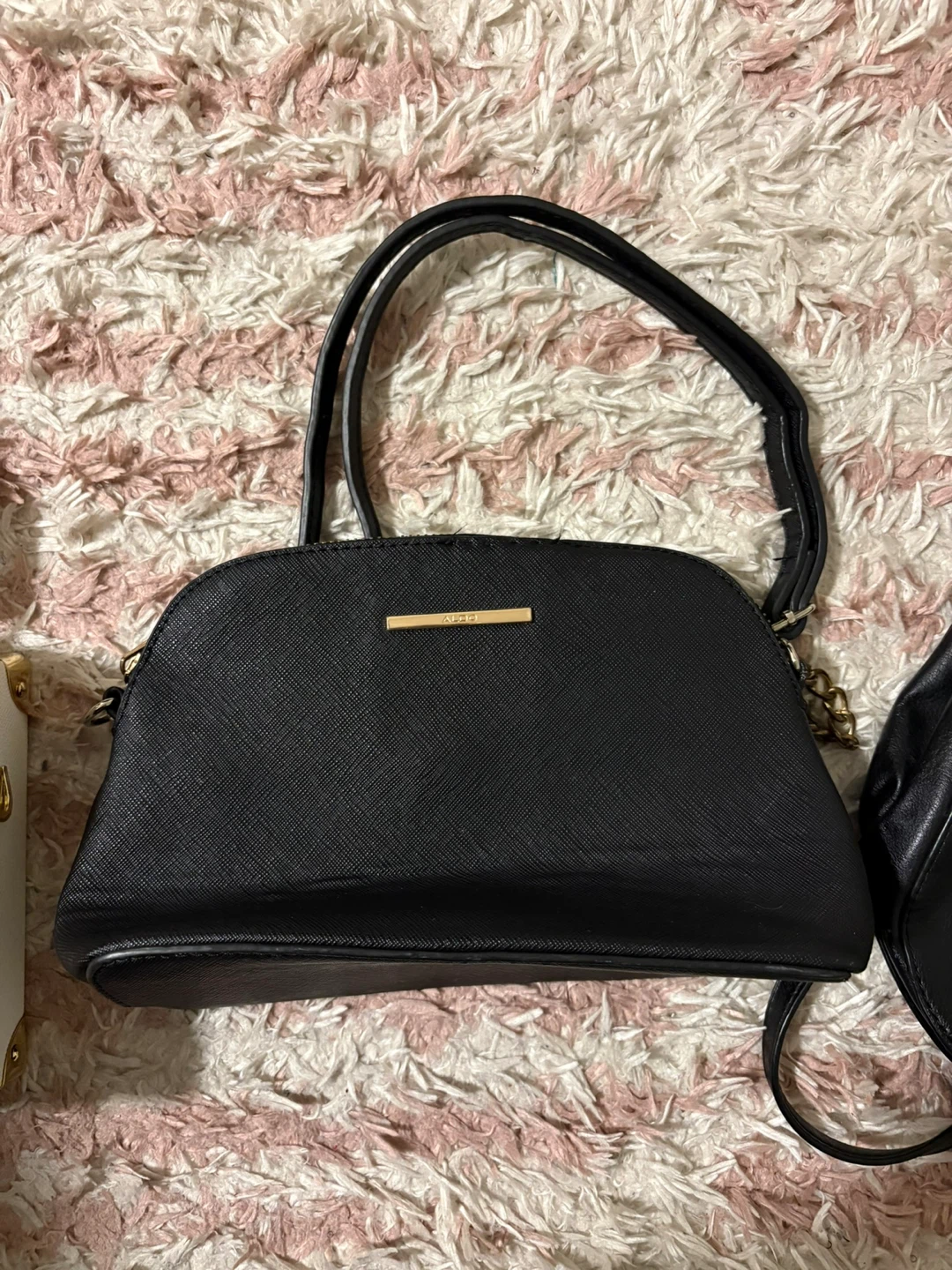 ALDO Black Faux Leather Shoulder Bag