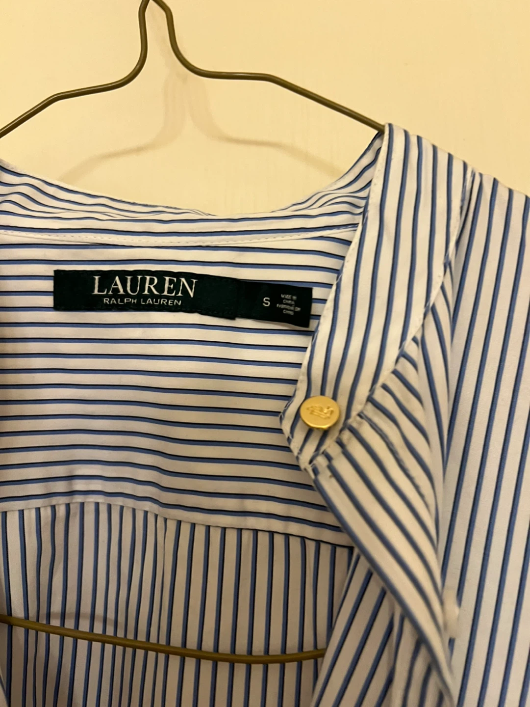 Lauren Ralph Lauren Striped Puff Sleeve Button-Up Shirt Size S - photo 2