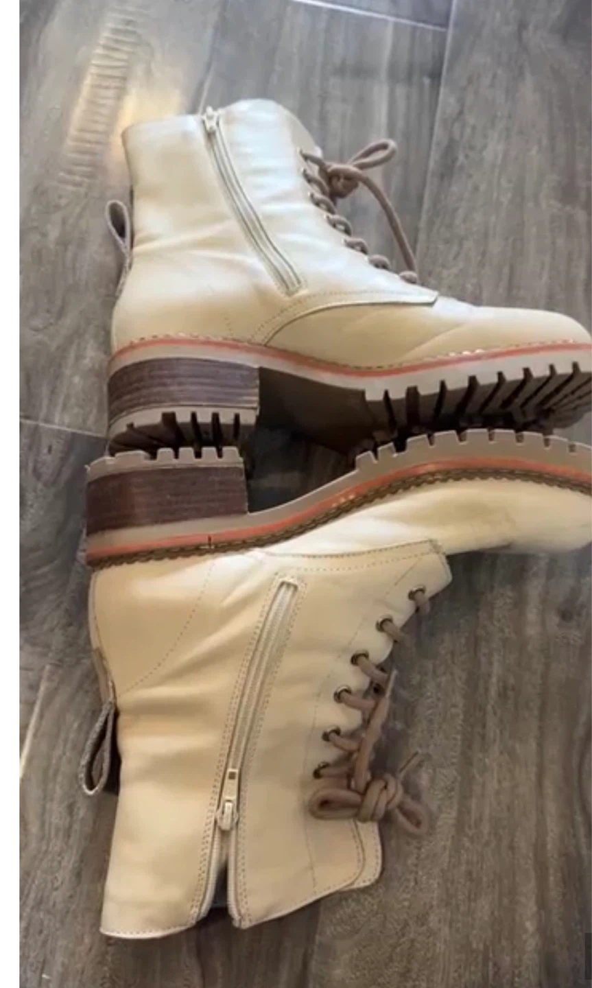Bertuchi cream color leather combat boots - size 9/40 - photo 2