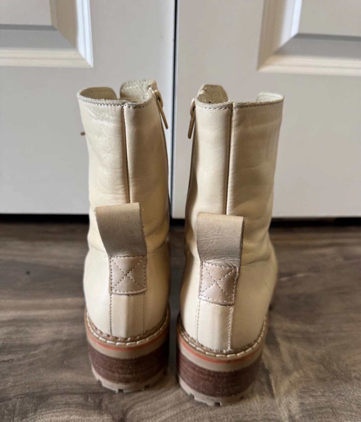 Bertuchi cream color leather combat boots - size 9/40 - photo 5