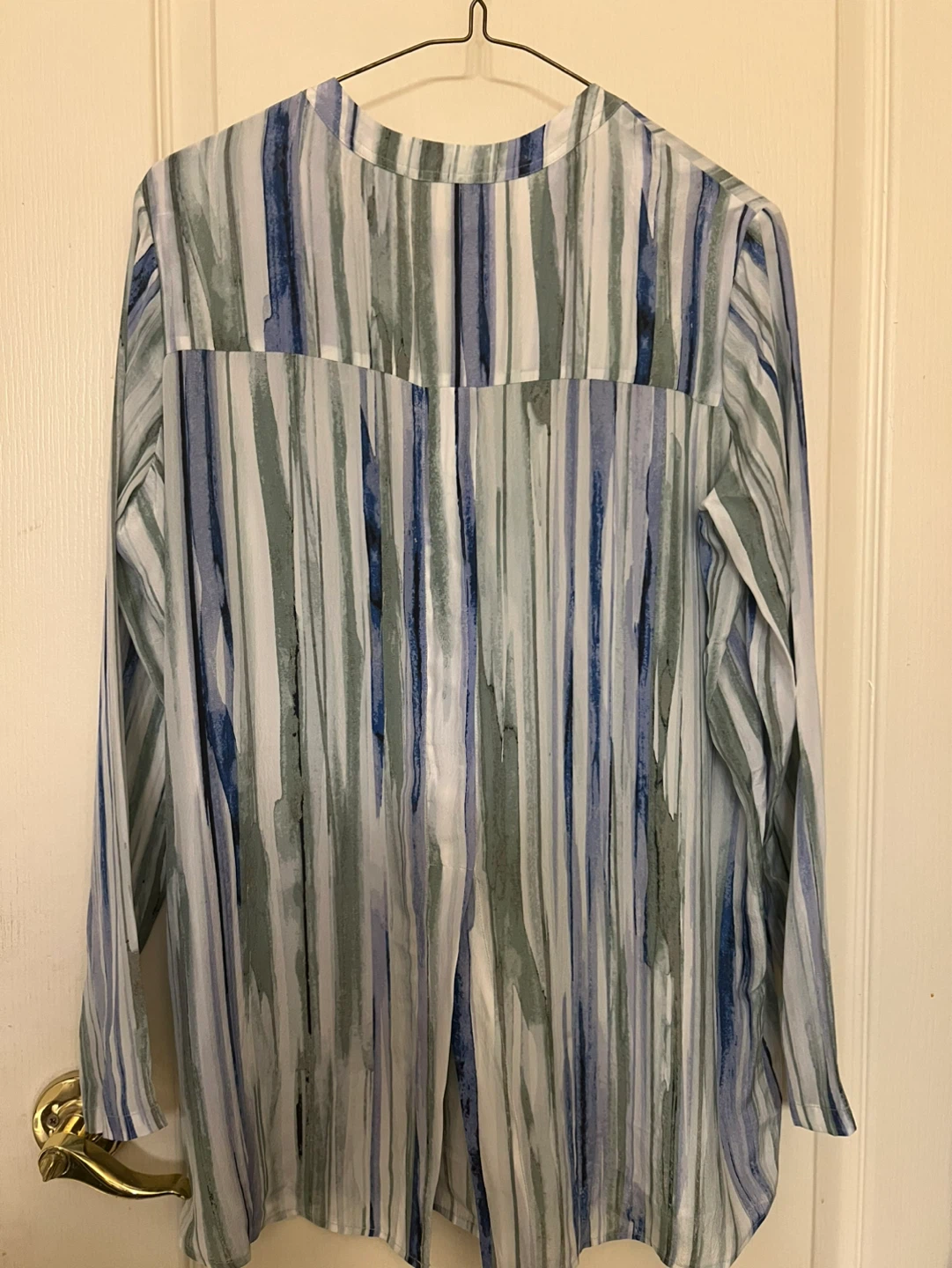 NIC+ZOE Women's Multicolor Striped V-Neck Blouse Size L - photo 3