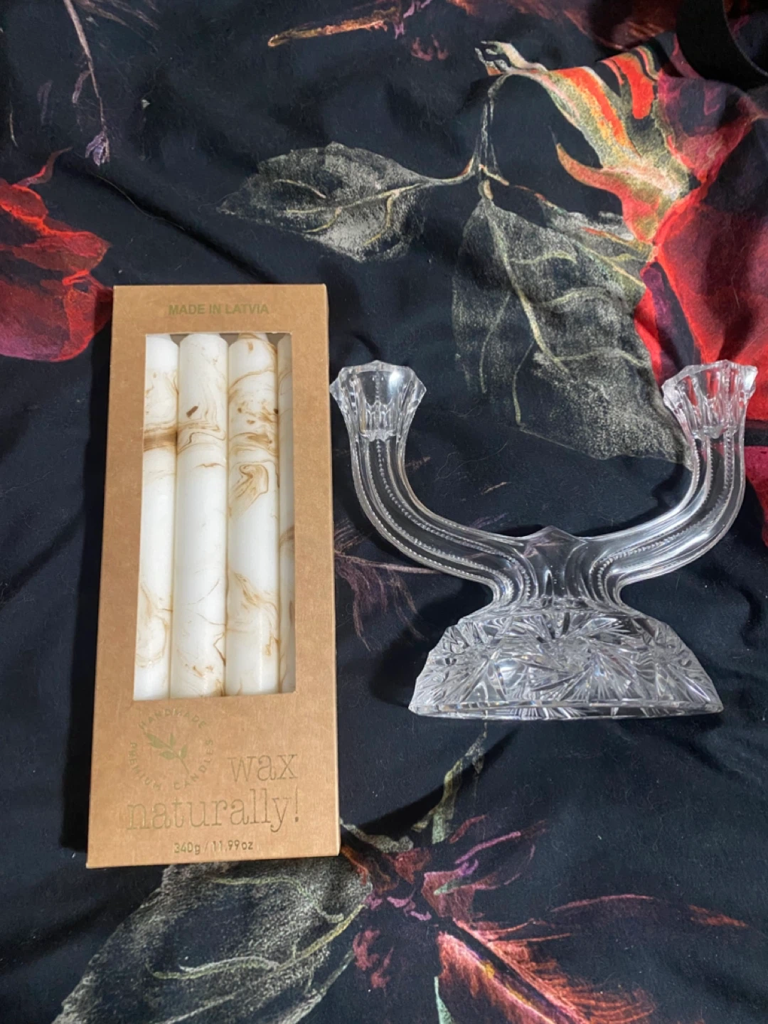 Gold marble Pillar Candles (4 Pack)