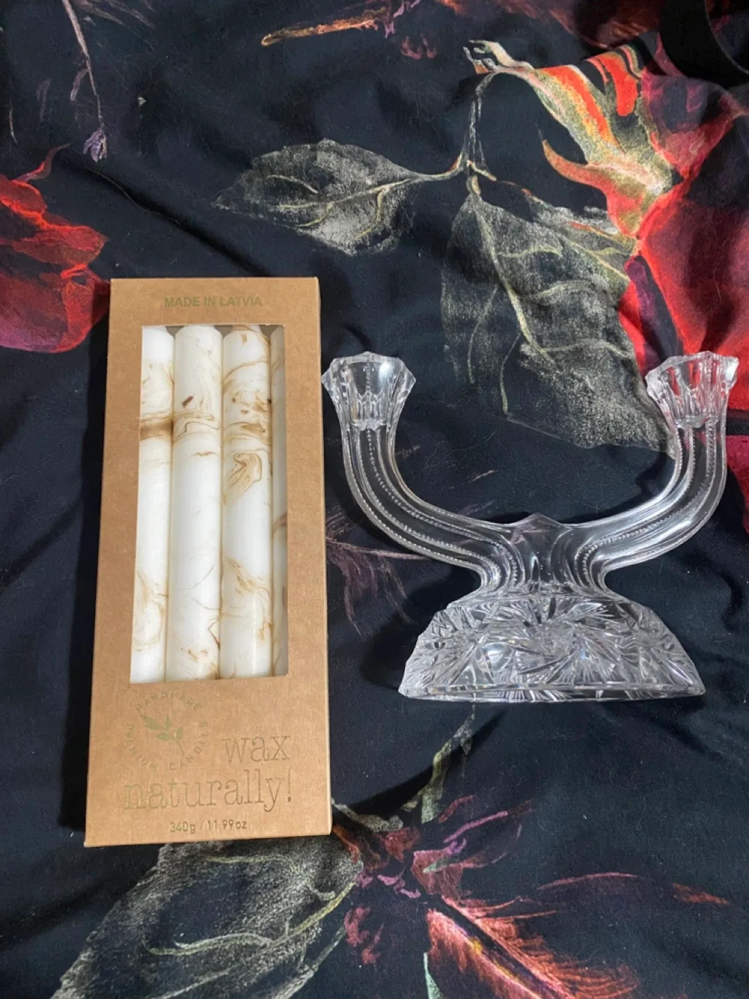 Gold marble Pillar Candles (4 Pack)