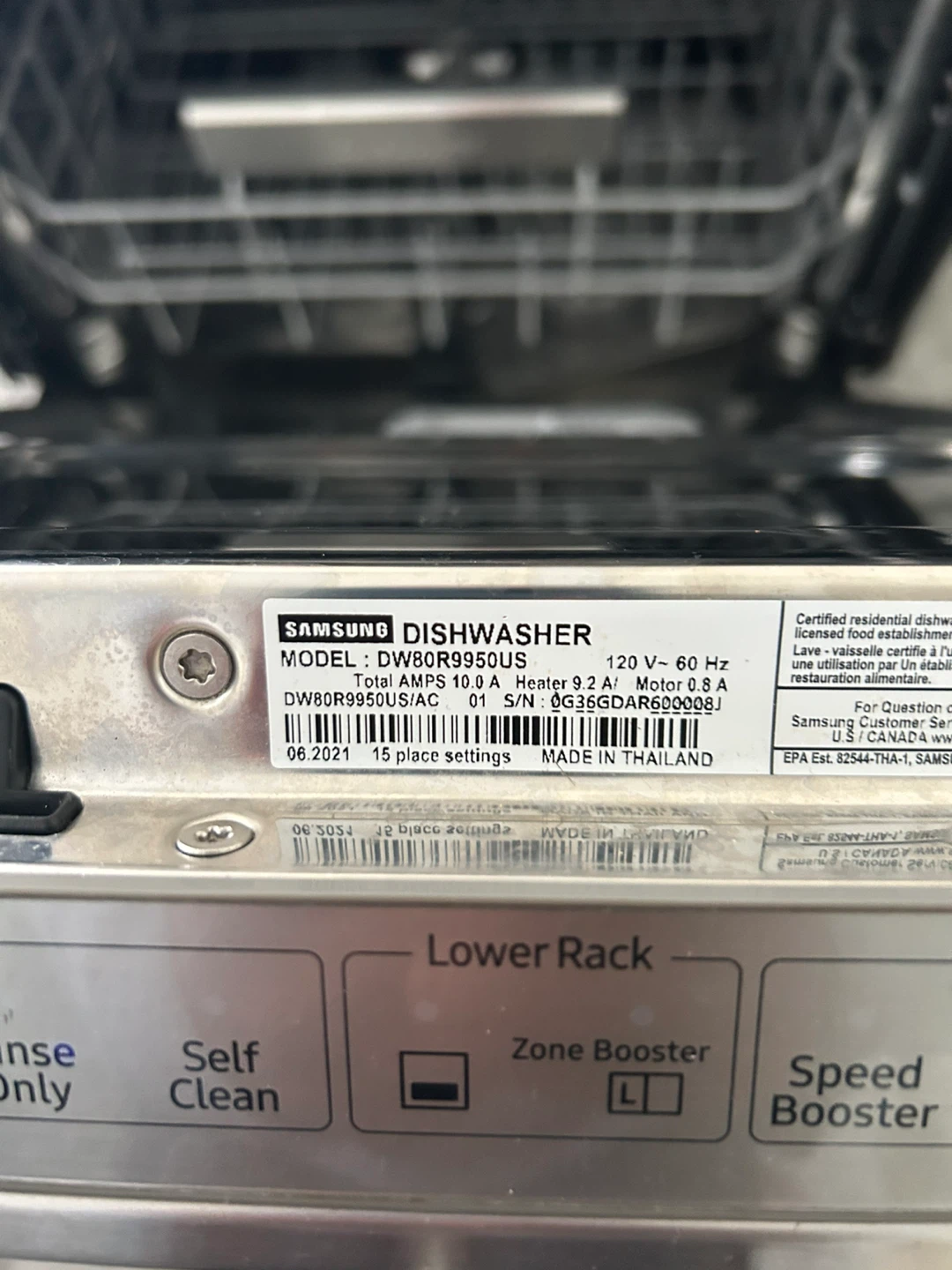 Samsung Dishwasher DW80R9950US - photo 4