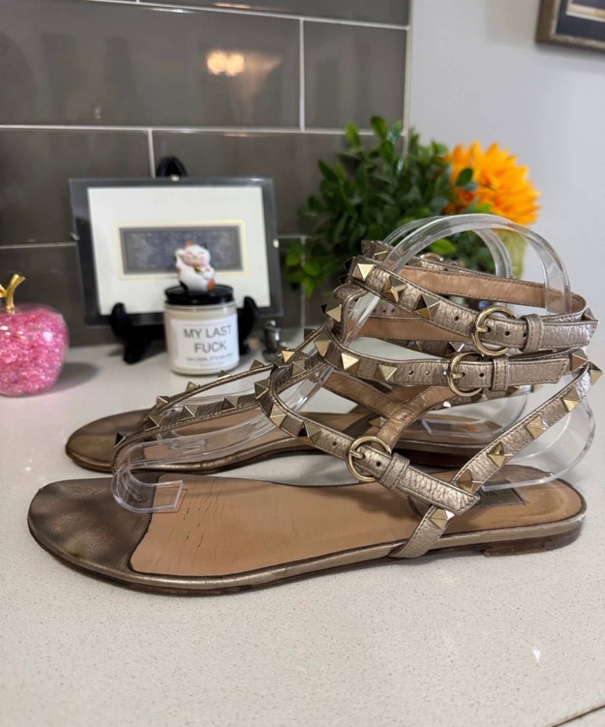 Valentino gold-bronze gladiator sandals - estimate 39 - photo 2