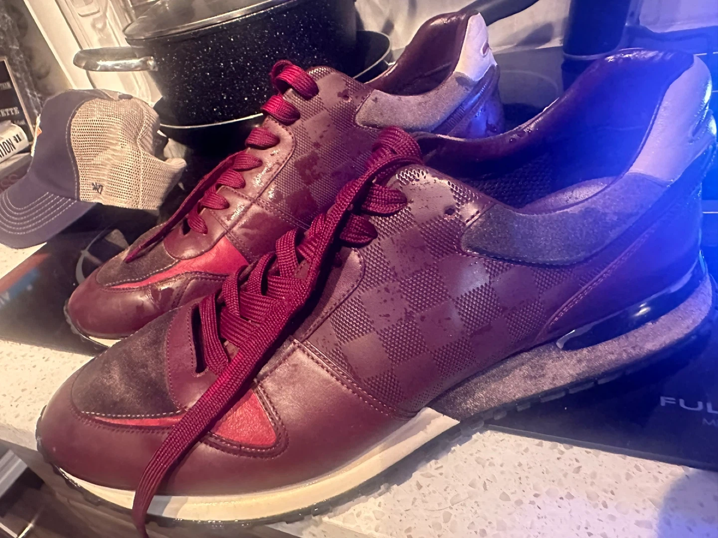 Louis Vuitton Burgundy Sneakers size 12