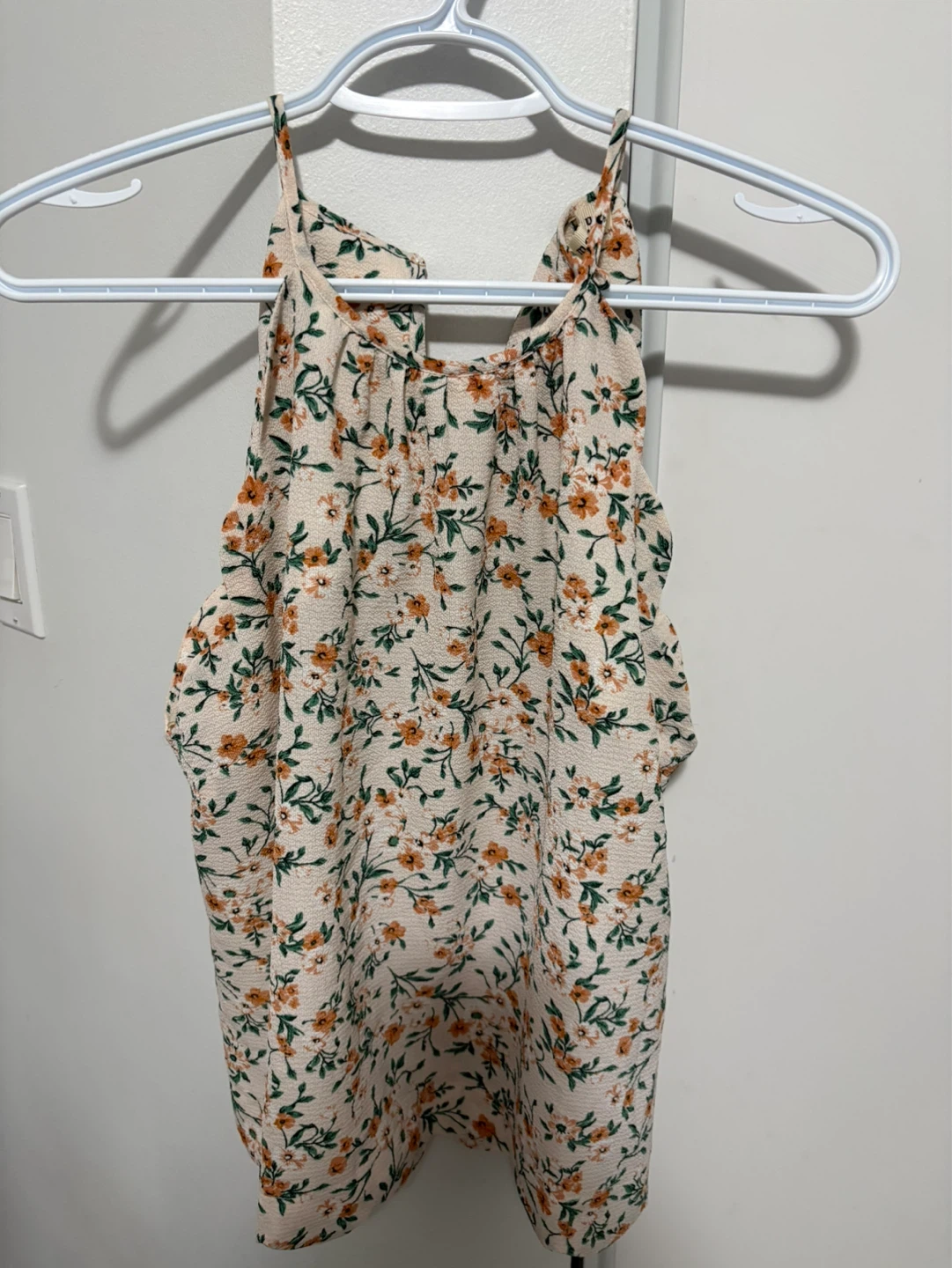 Cream Floral Tank Top
