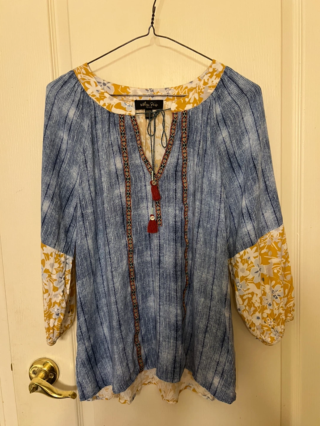 Melissa Paige Petite Floral & Striped Tunic Top