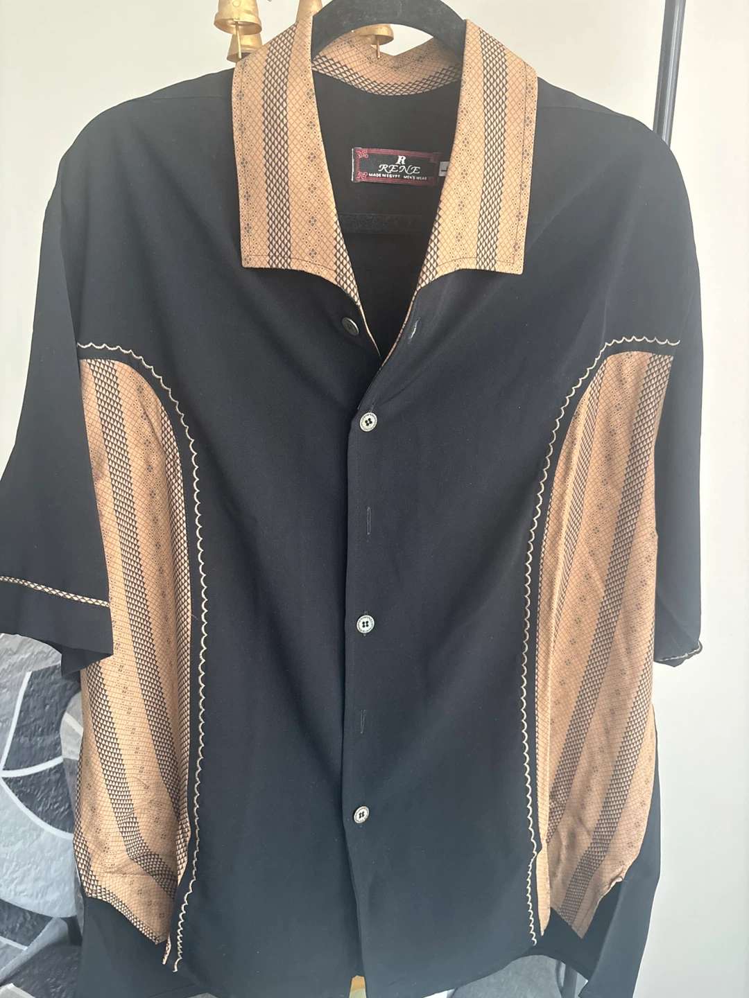 KENT Made in Egypt Men's Black Button-Up Shirt Size L