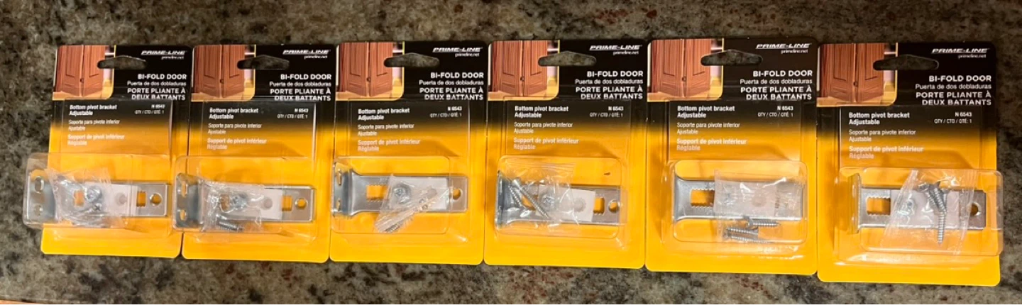 6X $4 Each Prime-Line Bi-Fold Door Pivot Bracket, Jamb Moun