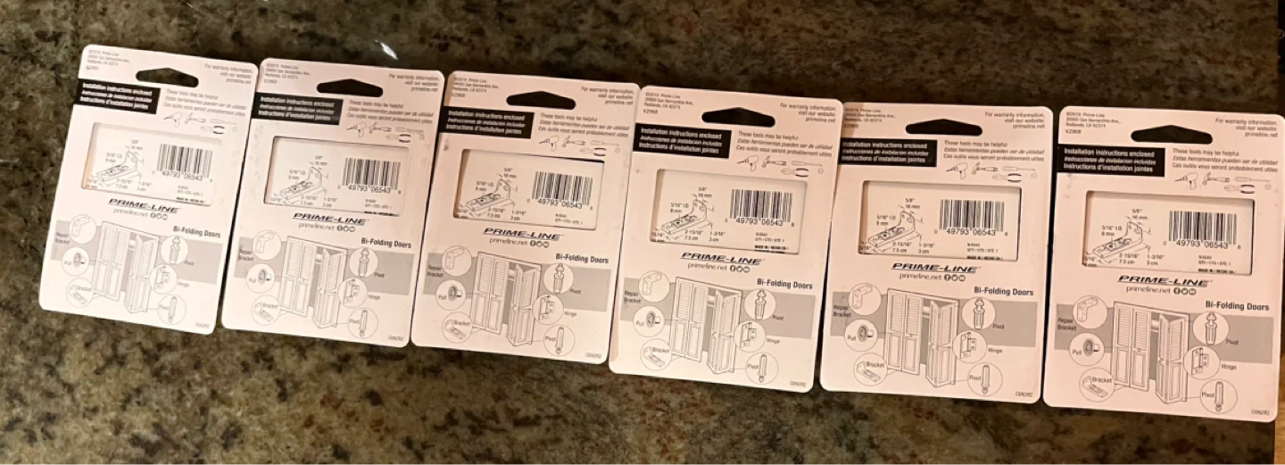6X $4 Each Prime-Line Bi-Fold Door Pivot Bracket, Jamb Moun - photo 2
