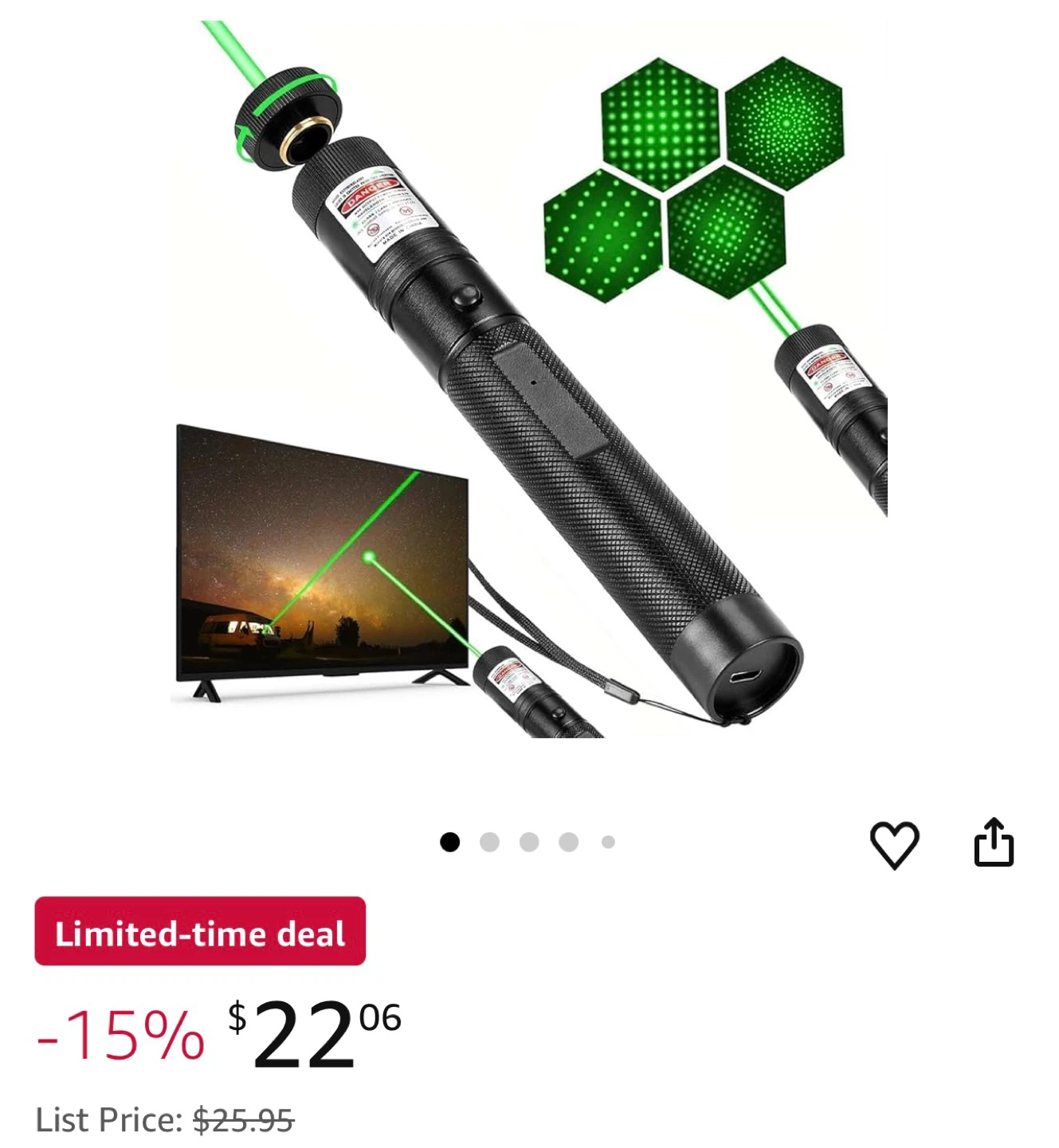 Very Strong Green Laser Pointer with Multiple Heads - photo 3