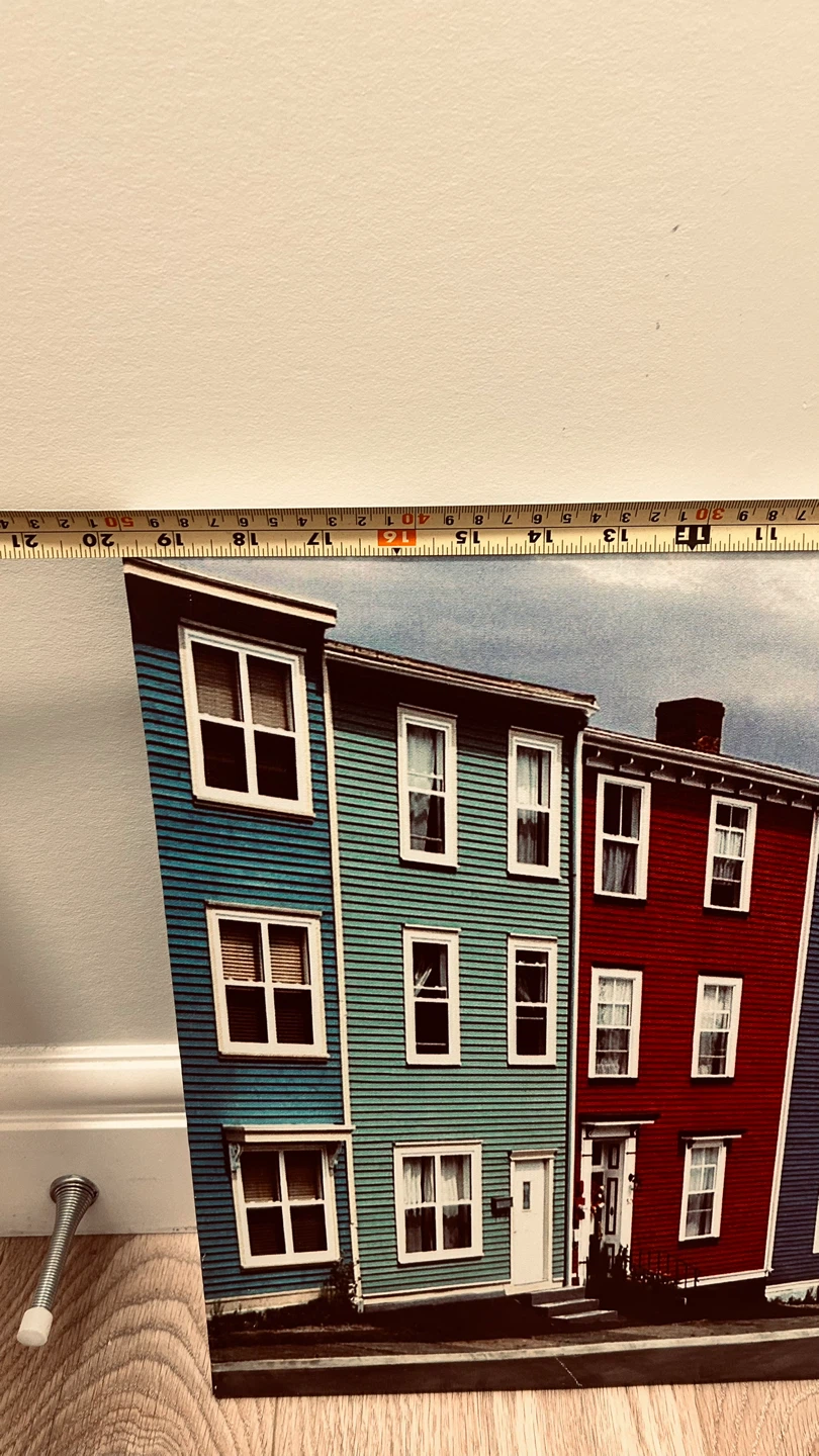 Colorful Row Houses Canvas Wall Art – Modern Cityscape - photo 3