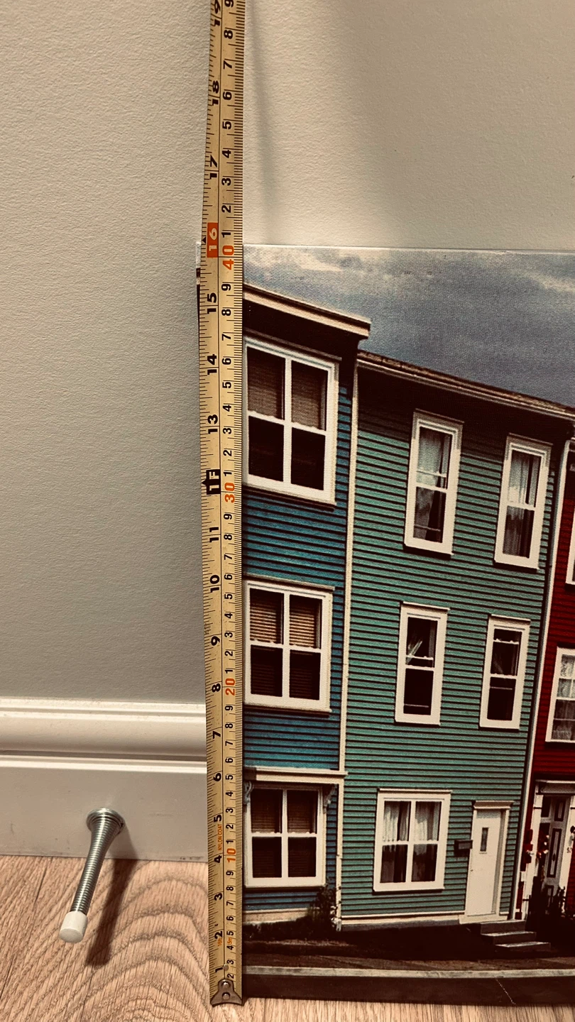 Colorful Row Houses Canvas Wall Art – Modern Cityscape - photo 4