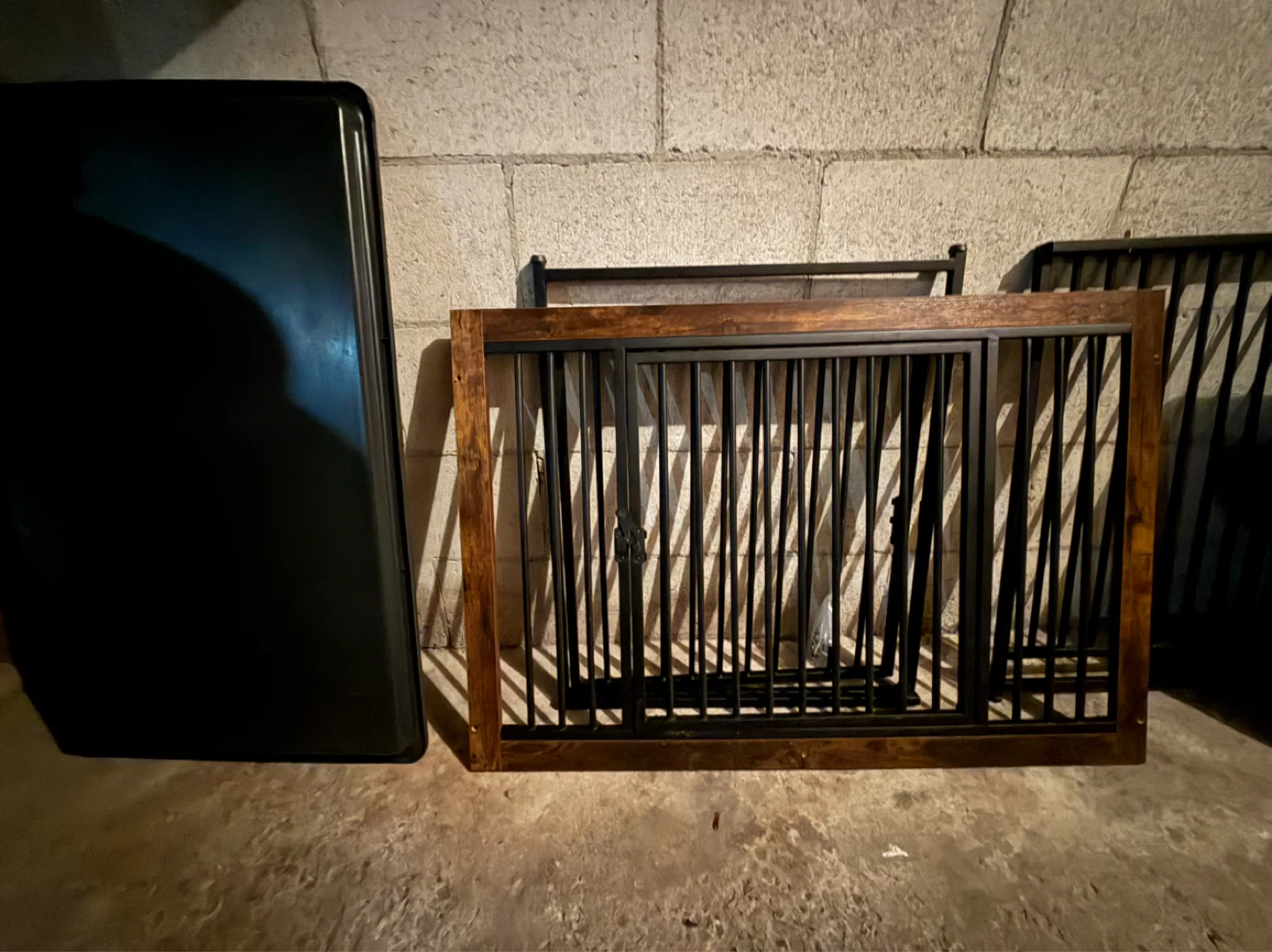 Wooden Dog Crate with Metal Bars