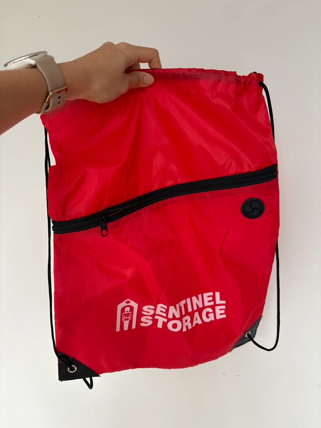 Red Sentinel Storage Drawstring Bag