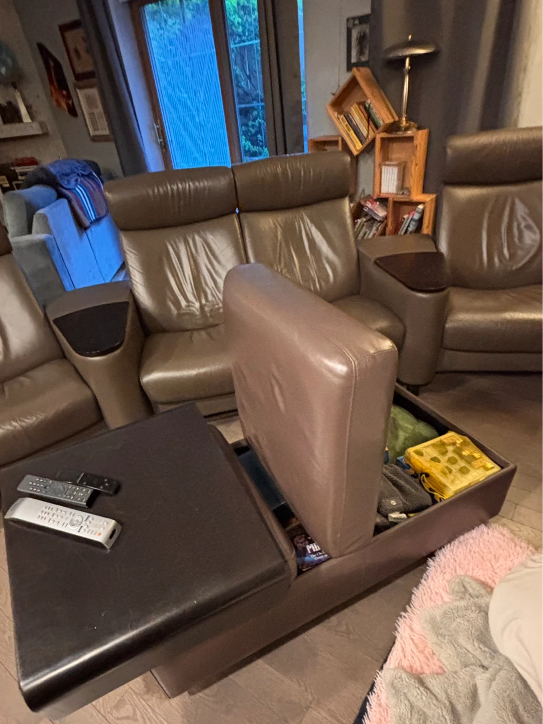 Genuine Leather Ottoman with Storage - photo 4
