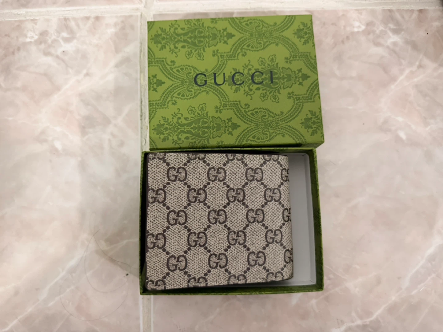Gucci Bi-fold Wallet with Bee and Tiger Embroidery