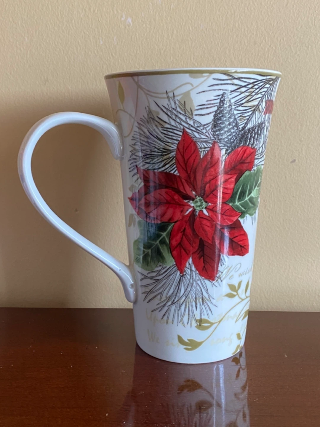 222 Fifth Holiday Wishes Cardinal & Poinsettia Mug - photo 2
