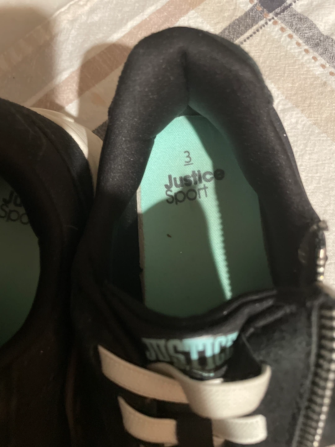 Justice Sport Girls Black Sneakers Size 3 - photo 2