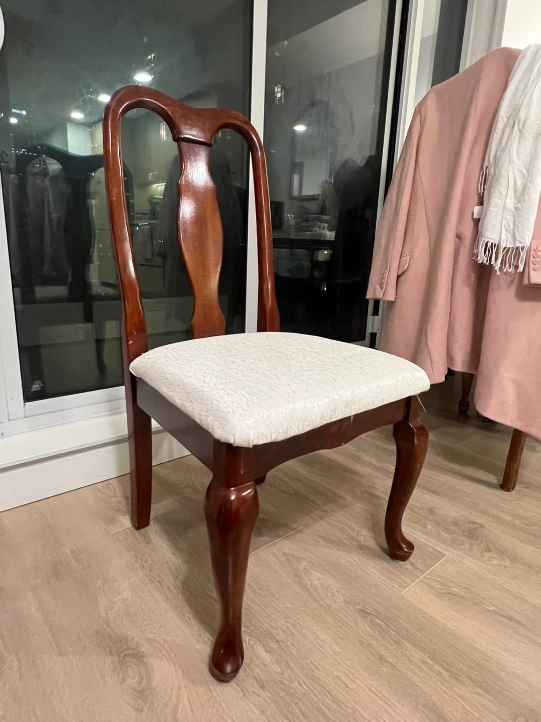 Wooden Dining Chair with Upholstered Seat - photo 2