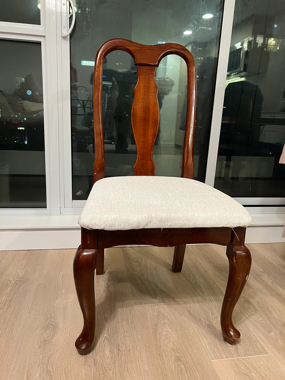 Wooden Dining Chair with Upholstered Seat