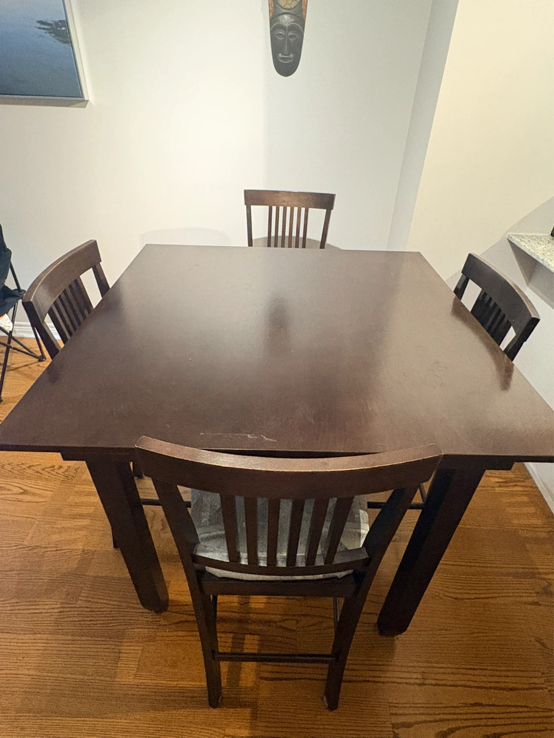 Wooden high top Dining Table and Chairs - Set of 4 - photo 2