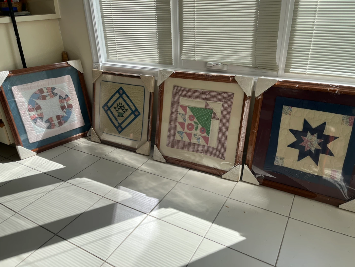 Framed Quilted Wall Art - Set of 4