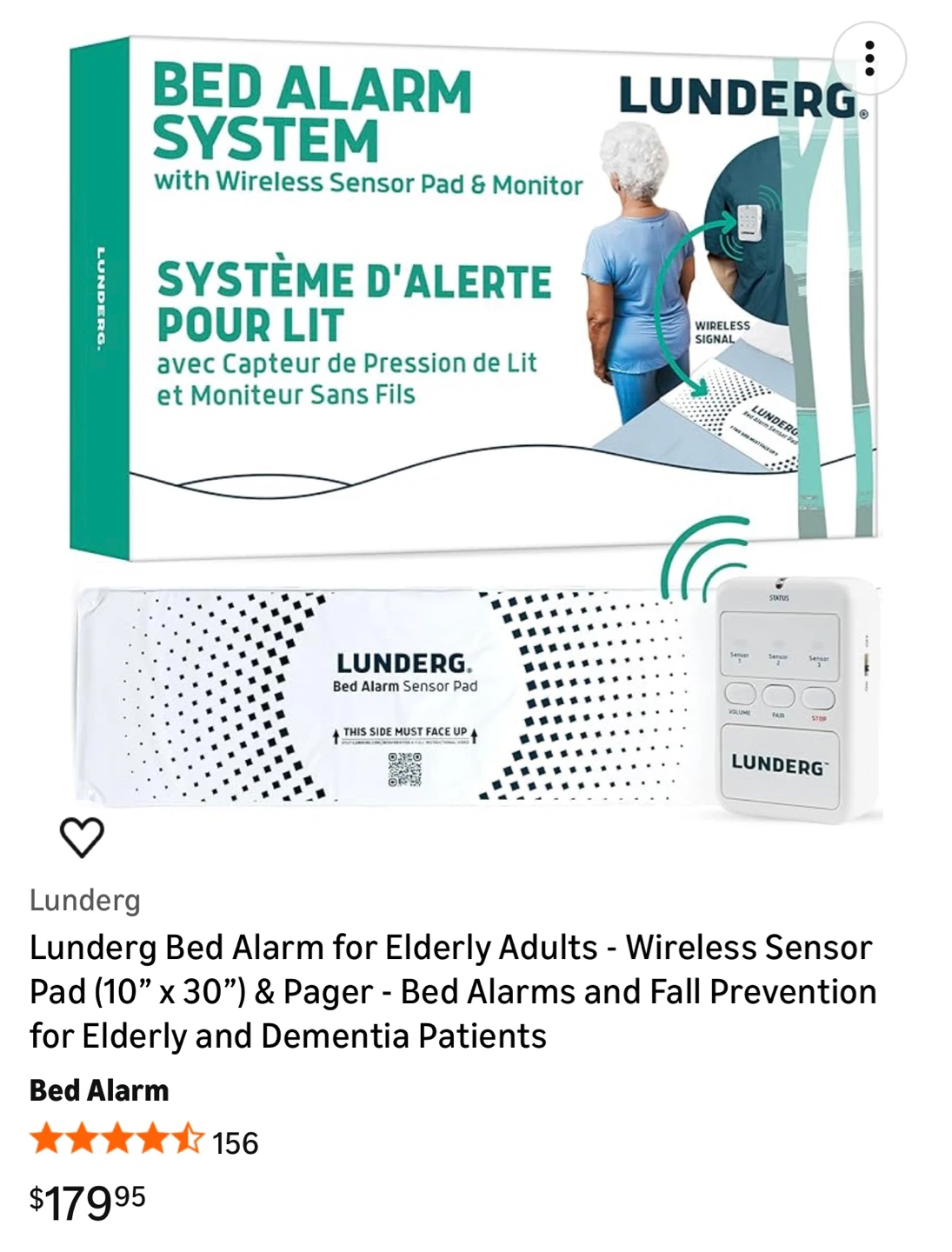 Lunderg Bed Alarm System with Wireless Sensor Pad & Monitor - photo 3