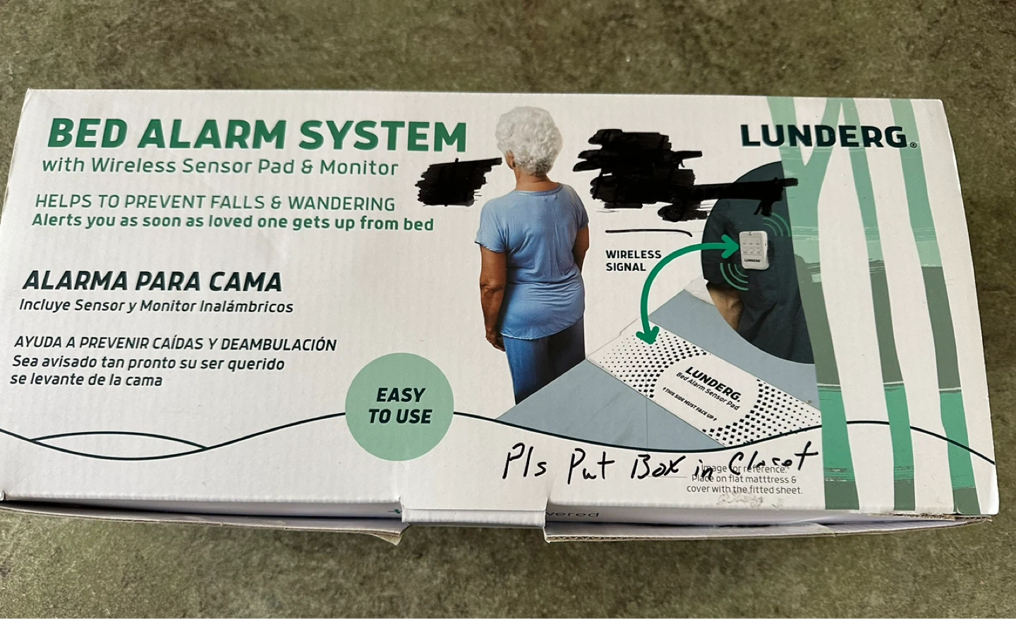 Lunderg Bed Alarm System with Wireless Sensor Pad & Monitor