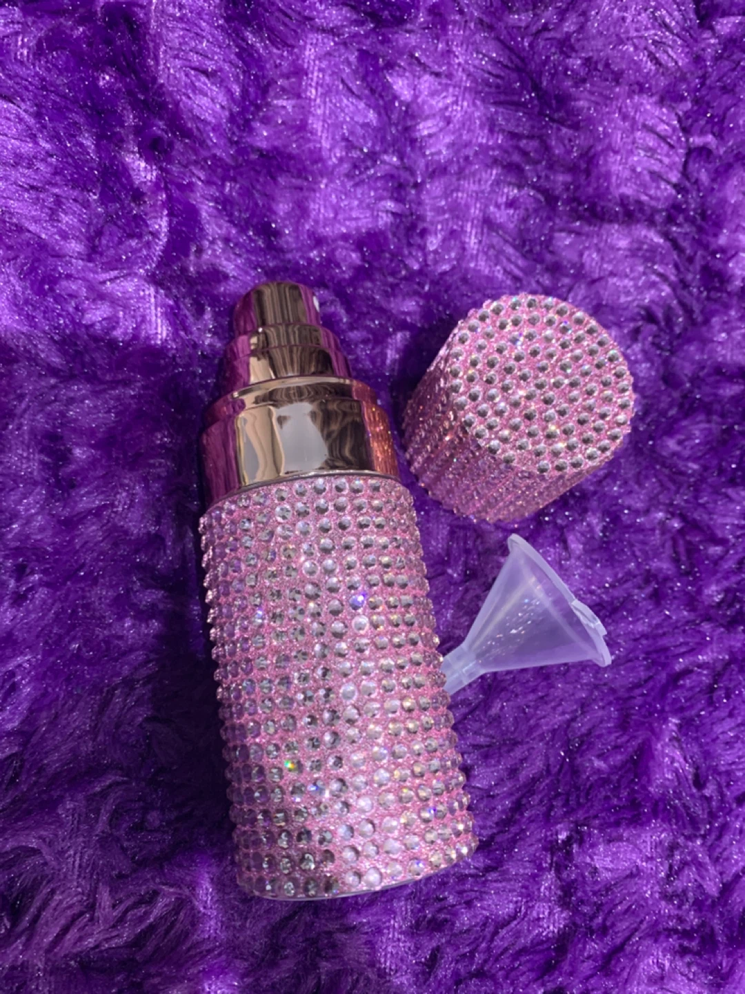 Sparkly Pink Perfume Atomizer Refillable Spray Bottle - photo 2