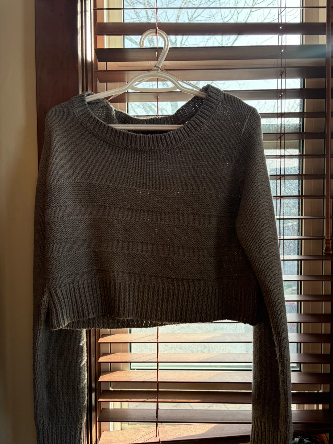 Grey Cropped Sweater