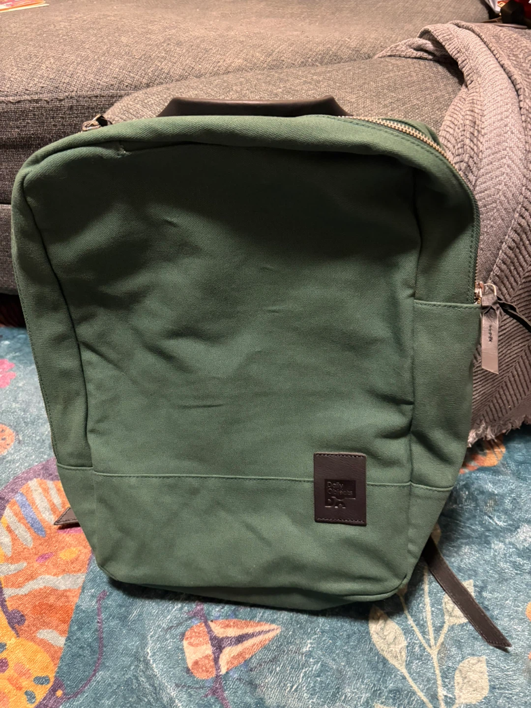 Brand new green canvas backpack