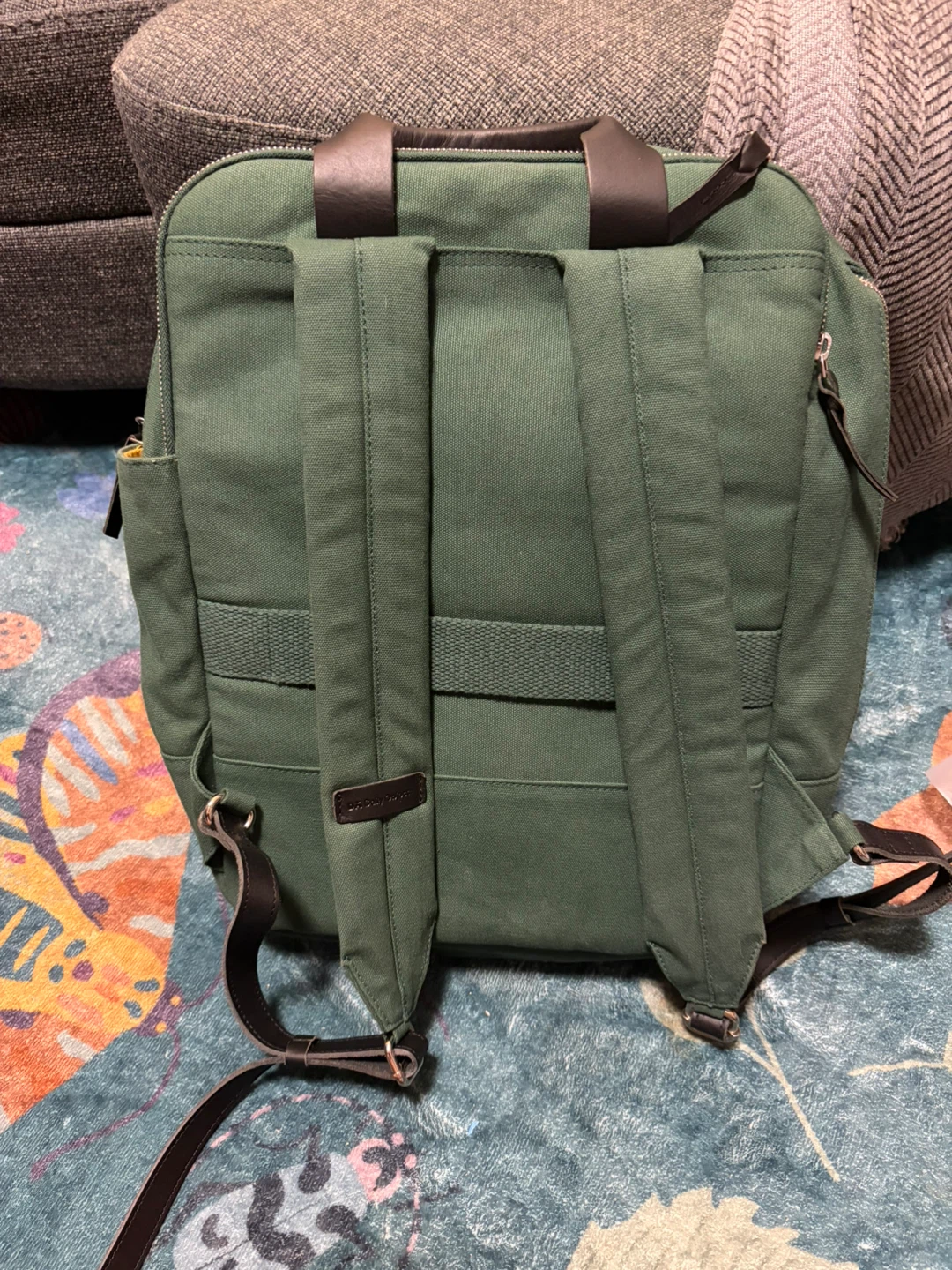 Brand new green canvas backpack - photo 2