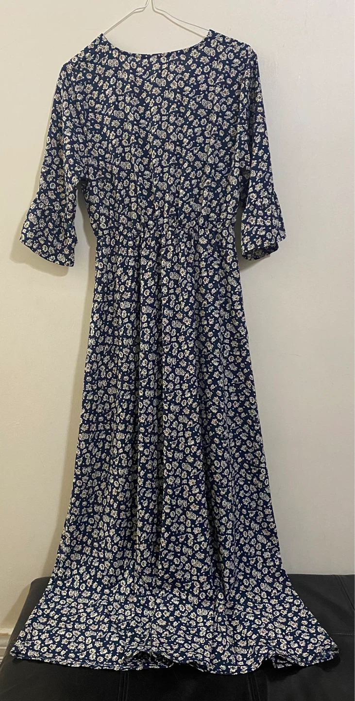 Shein Navy Floral Maxi Dress - Size M - photo 2