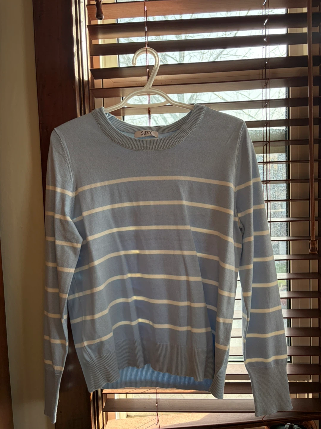 NEW Suzy Shier Blue & White Striped Sweater