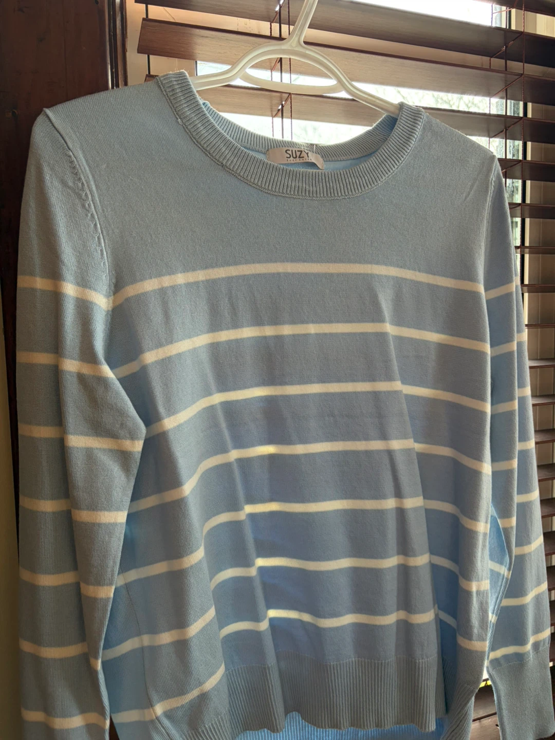 NEW Suzy Shier Blue & White Striped Sweater - photo 2
