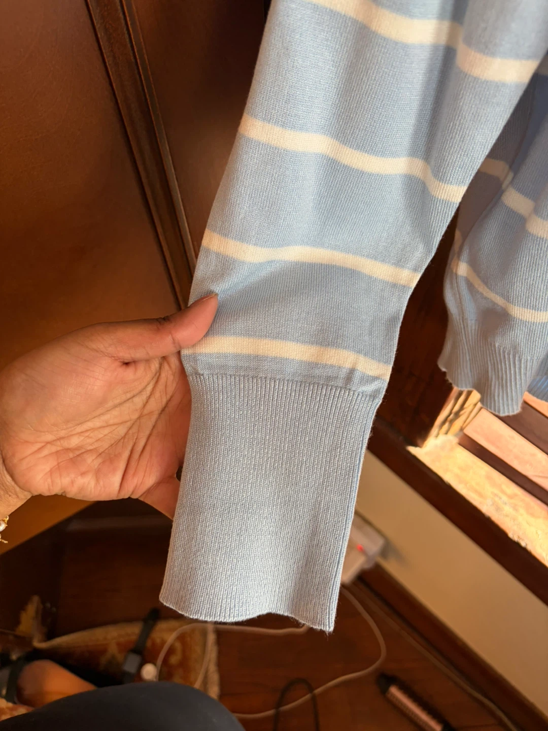 NEW Suzy Shier Blue & White Striped Sweater - photo 5