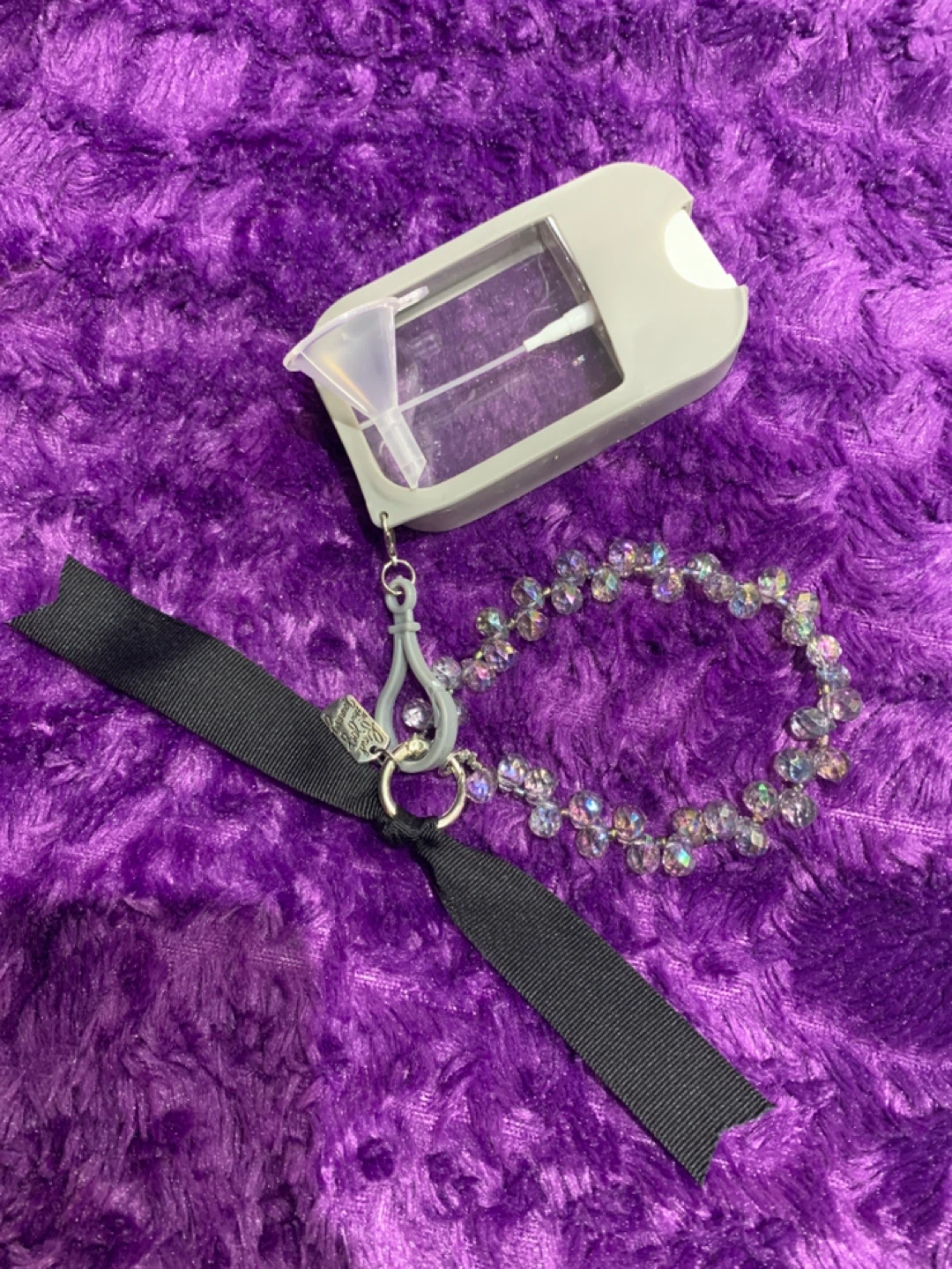 Empty Refillable Spray Bottle with Beaded Keychain