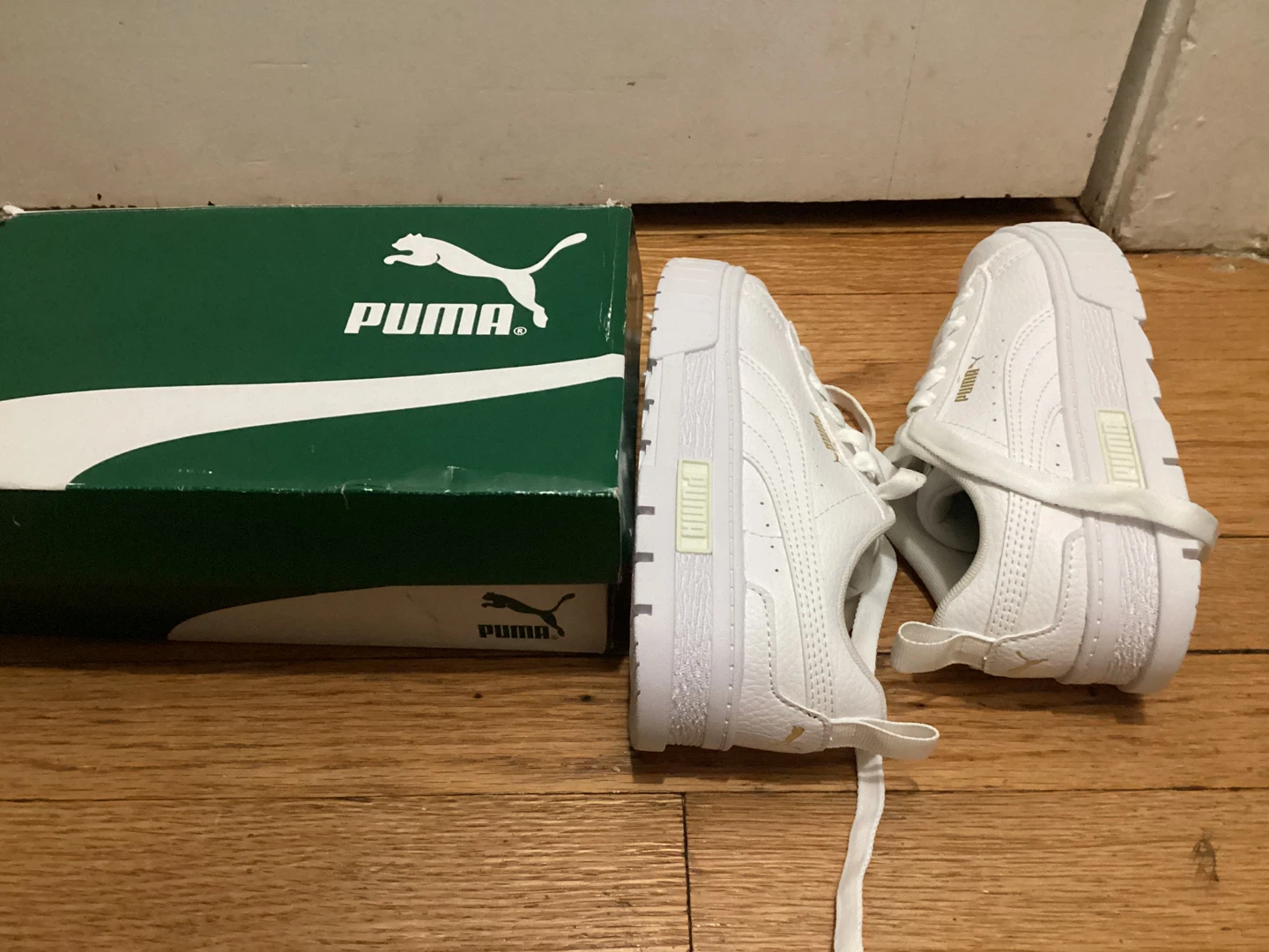 2C Puma Mayze LTH PS White Youth Sneakers Size 2C