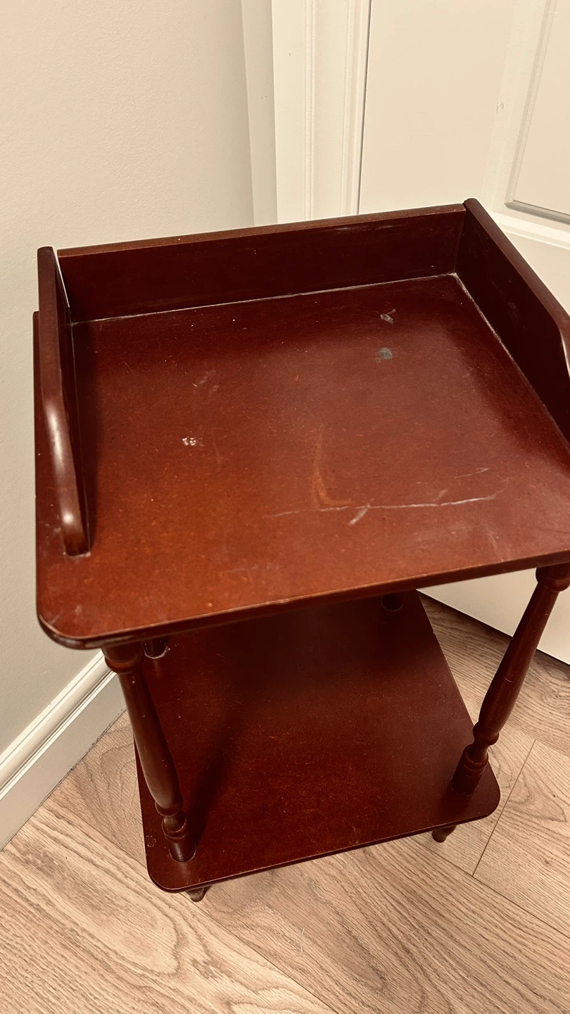 Vintage style Wooden Side Table / Plant Stand with Tray Top - photo 2