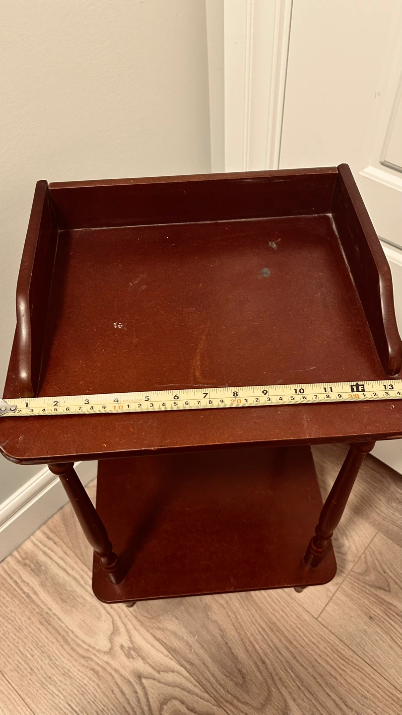 Vintage style Wooden Side Table / Plant Stand with Tray Top - photo 4
