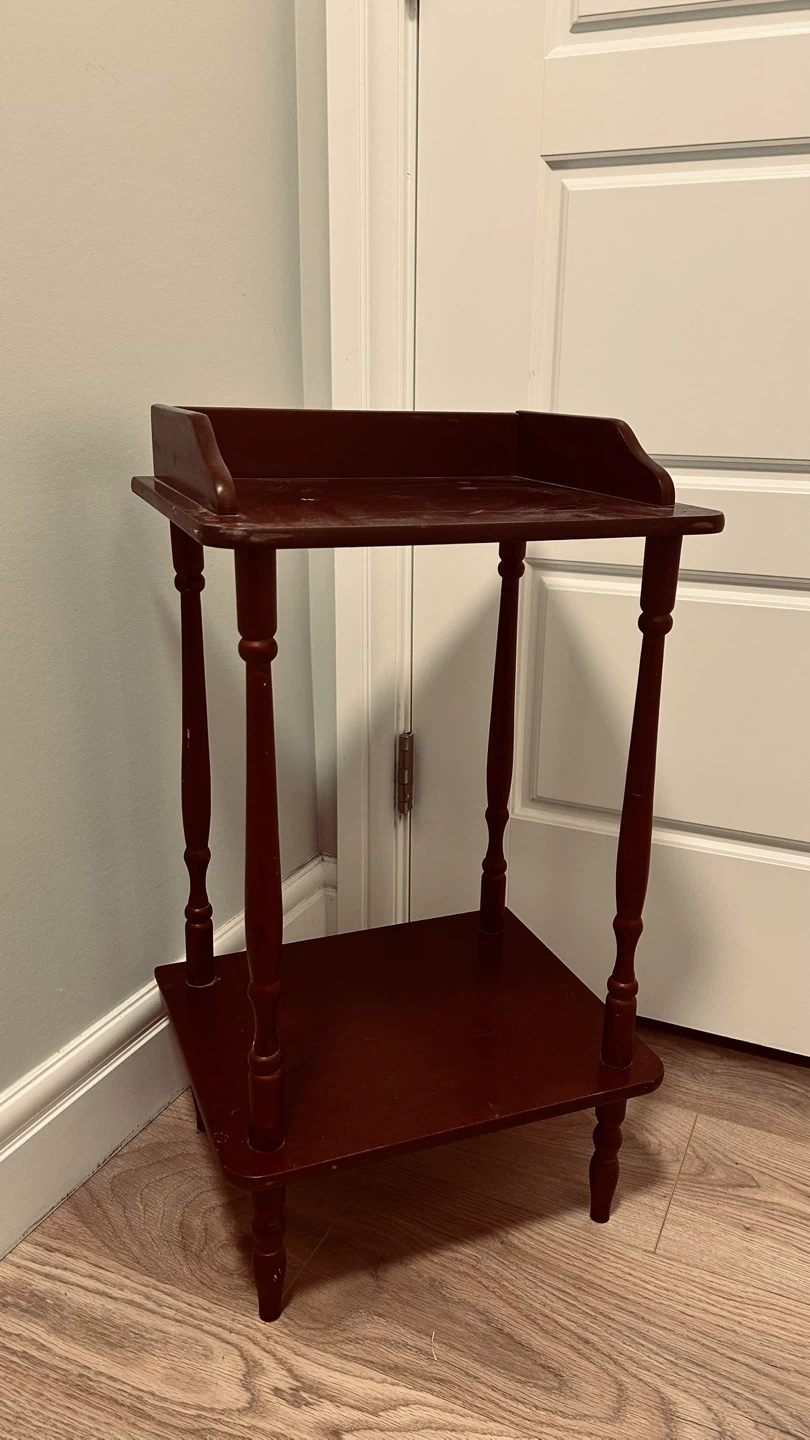 Vintage style Wooden Side Table / Plant Stand with Tray Top