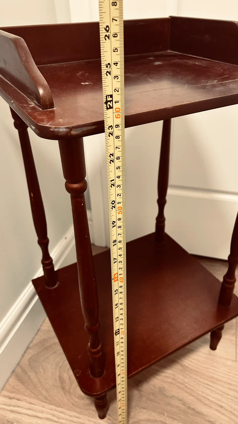 Vintage style Wooden Side Table / Plant Stand with Tray Top - photo 3