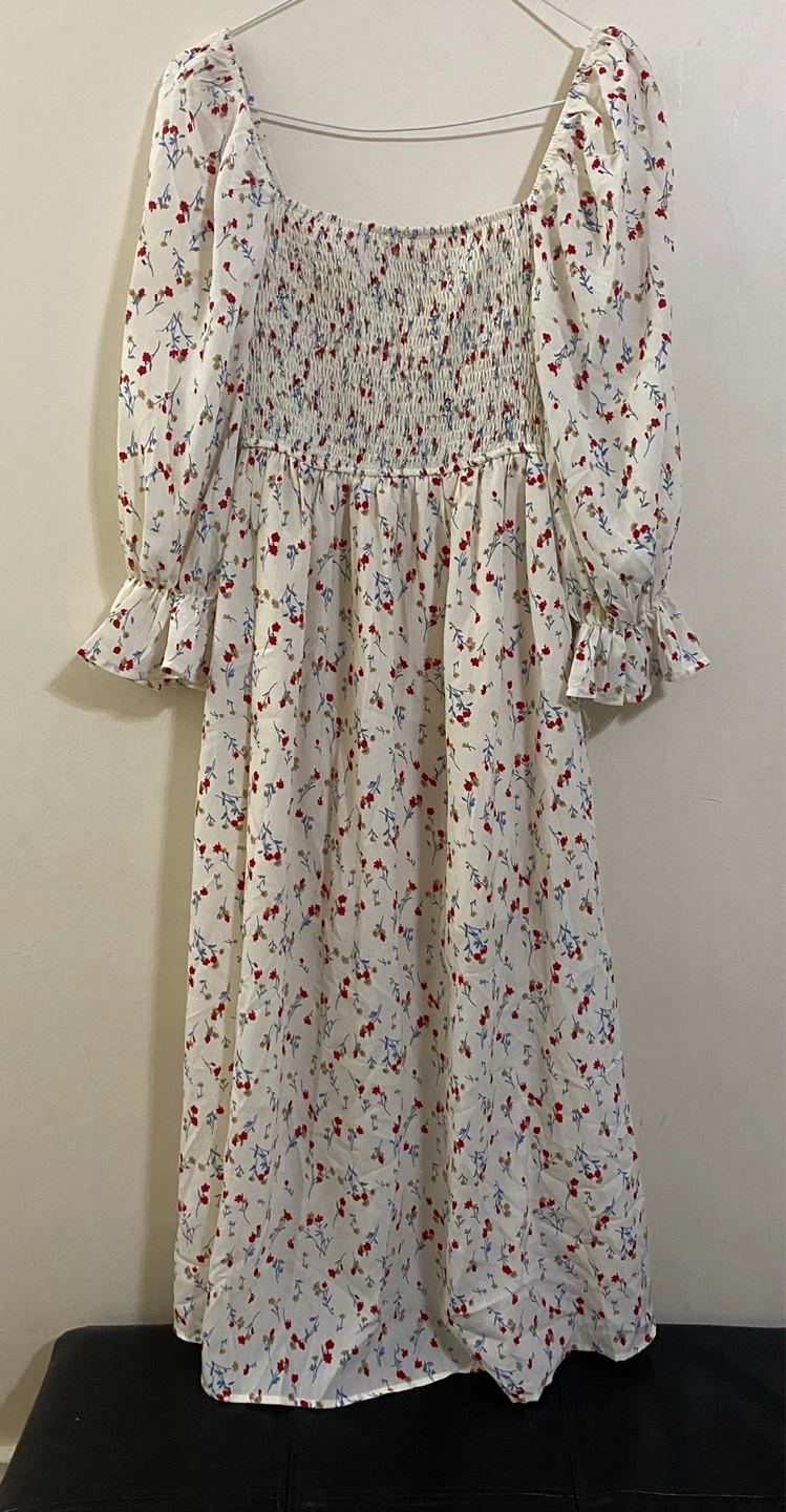 Shein Floral Smocked Square Neck Dress Size S - photo 3
