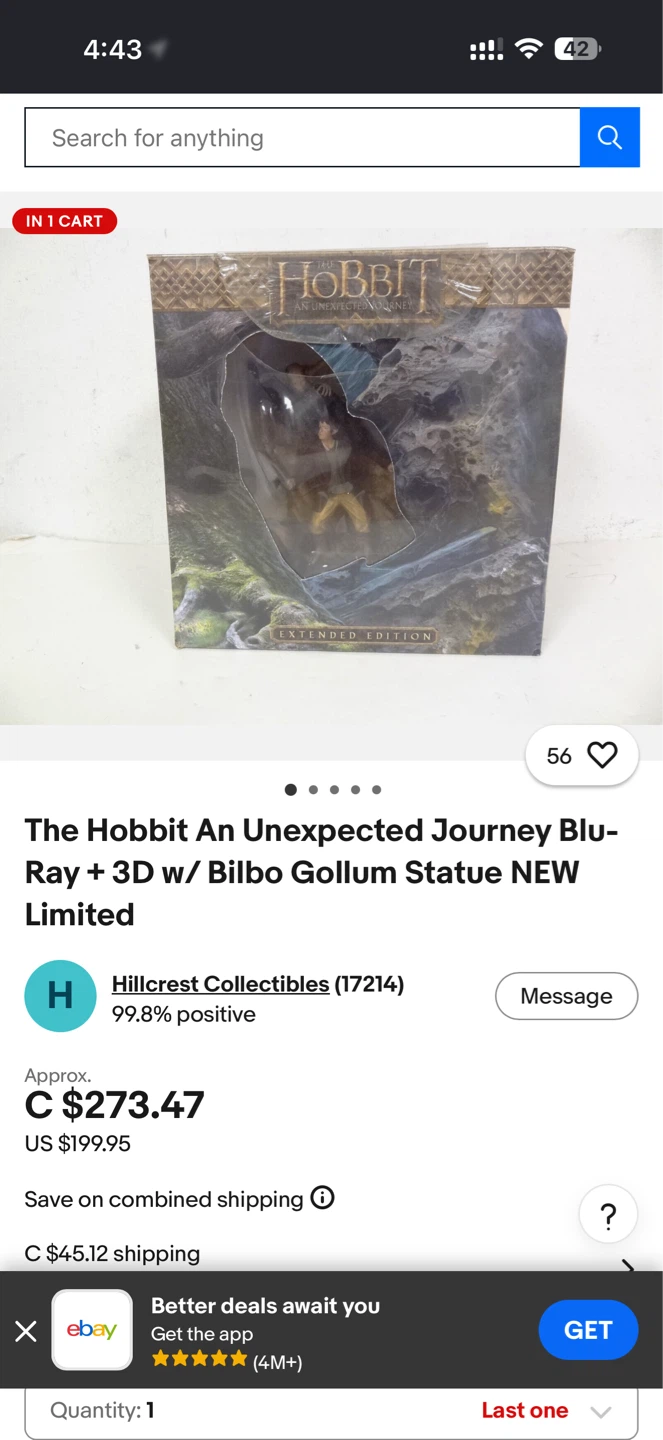 The Hobbit An Unexpected Journey Extended Edition Blu-Ray