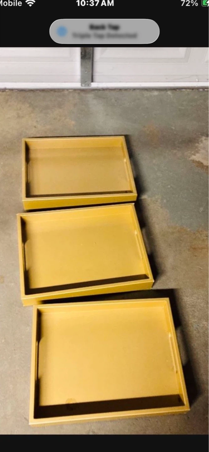 Set of 3 Yellow Serving Trays
