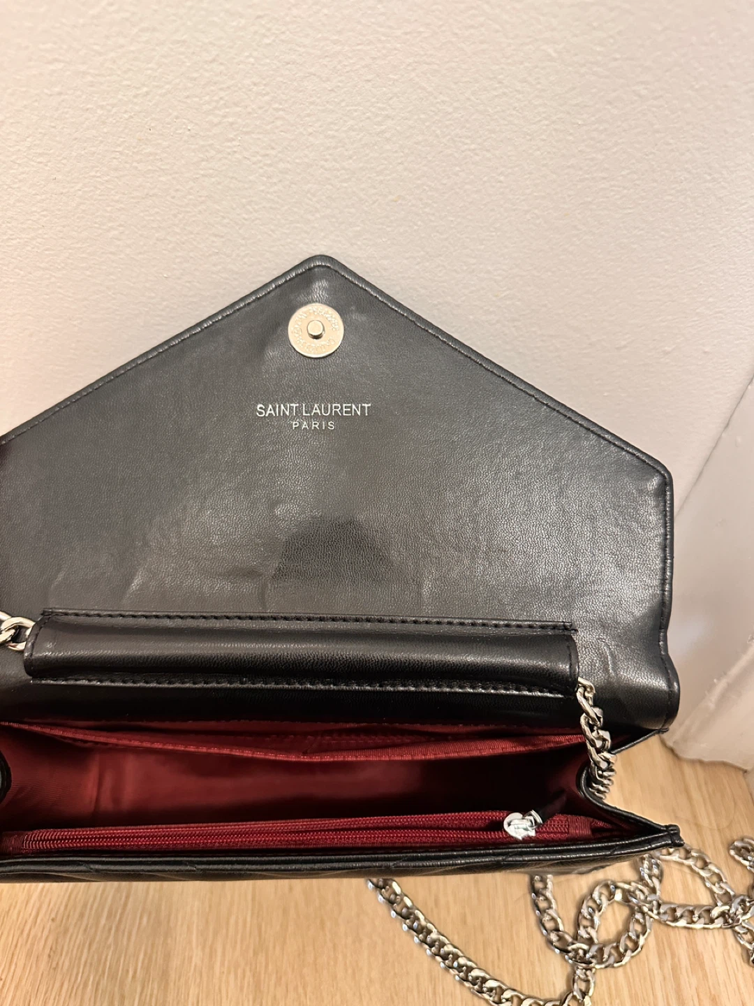 Saint Laurent Black Quilted Leather Chain Wallet - photo 3