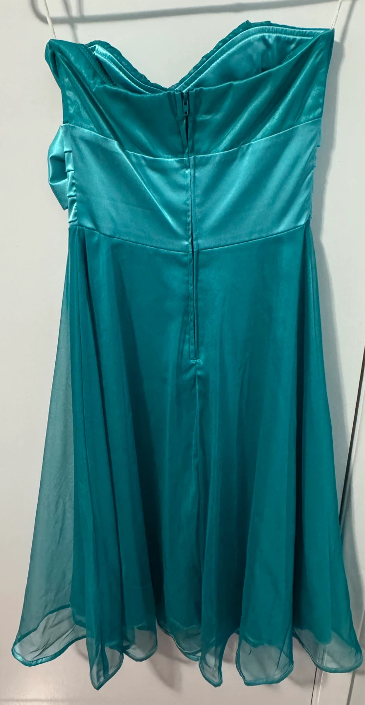Teal Strapless Bow Dress - photo 2